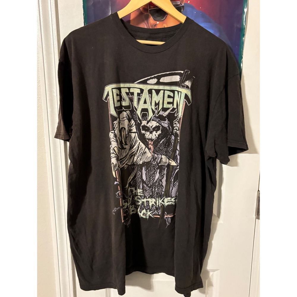 Testament The Bay Strikes Back Tour T Shirt Black Graphic Print Men's Large